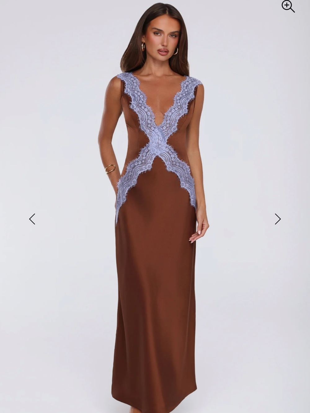 Hello Molly Brown Maxi Dress with Lavender Lace Trim - Picture 1 of 6